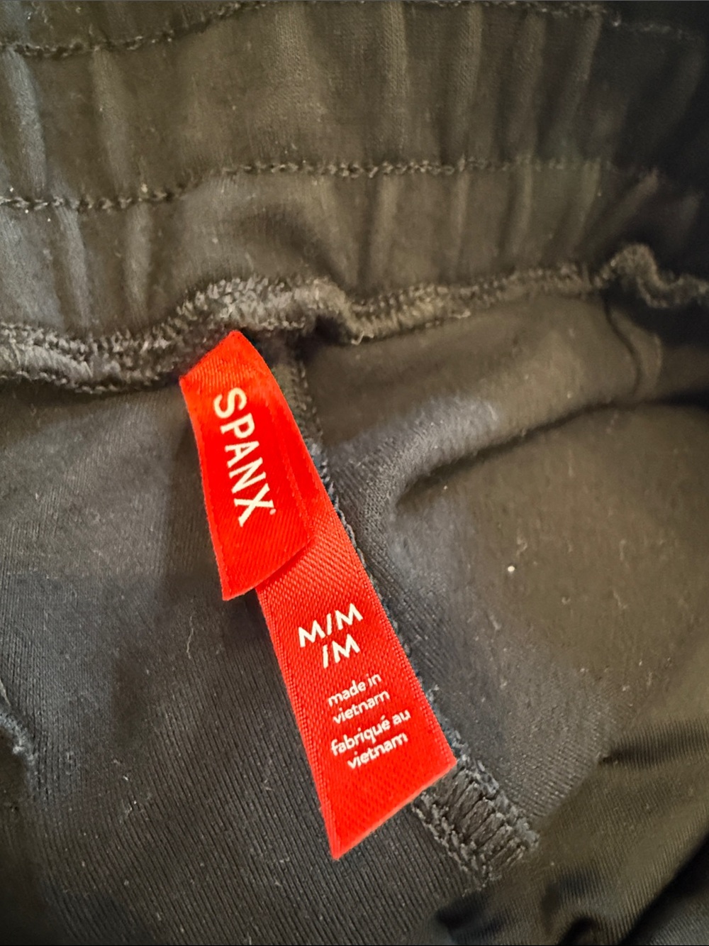 SPANX Men's Black Jogger-Style Sweatpants with Red Brand Tag